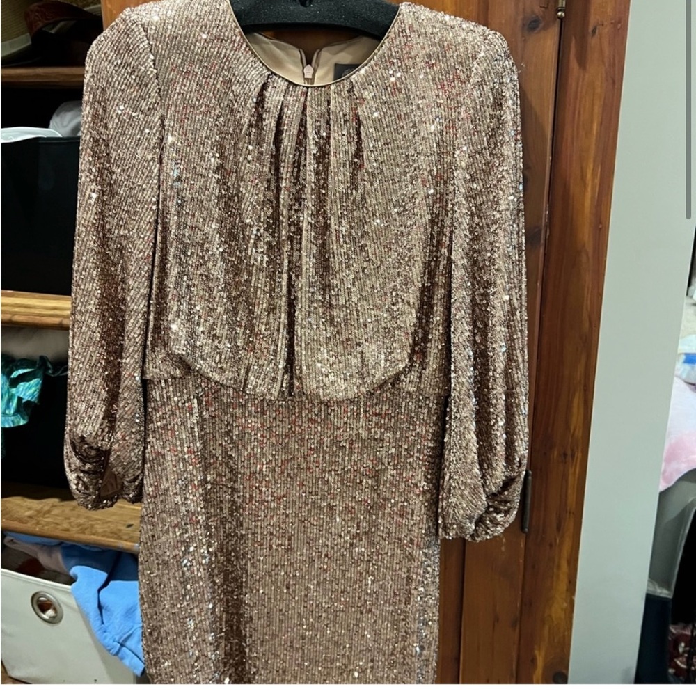 Vince Camuto 3/4 Balloon Sleeve sequin - rose gold